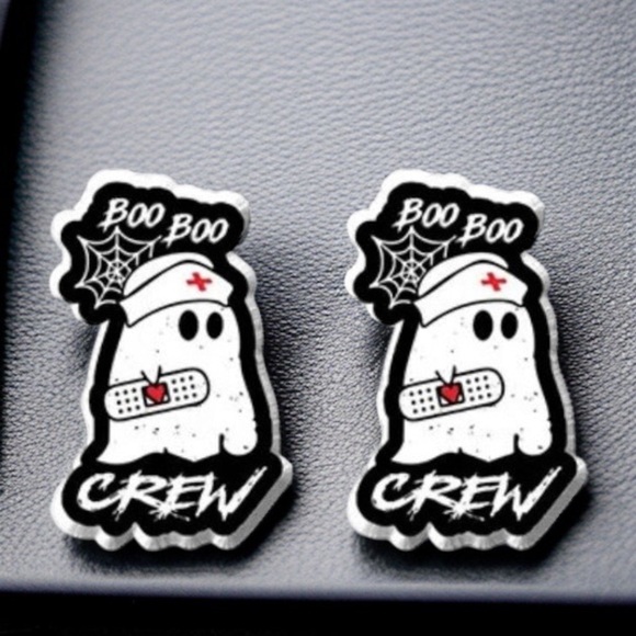 Boo Boo Crew Stud Earrings - Playful and Unique!👻 NWT Medical Staff Studs - Picture 1 of 4